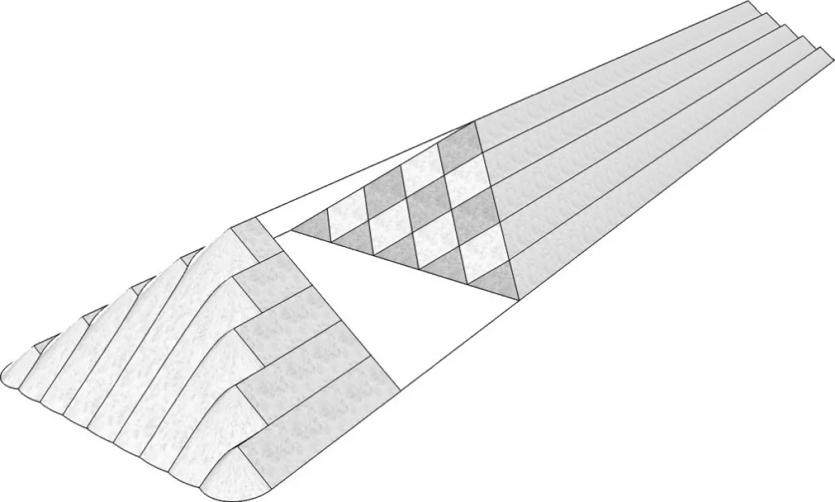 Fig. 4d: Windrow stacking pattern.
