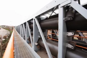 BEUMER Group is supplying a 4,150 t/h bi-directional pipe conveyor to the Port of Saguenay. The system will be installed inside an enclosed gallery structure for ease of maintenance during the winter months. (Picture: ©BEUMER Group GmbH &amp; Co. KG)
