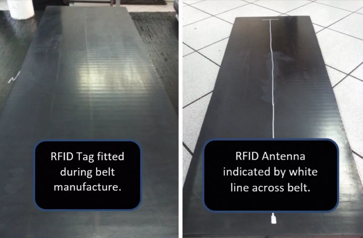 Fig.12: RFID Antenna embedded during vulcanization.
