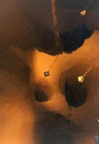 Fig. 2: Rat holes formed in the bunker.
