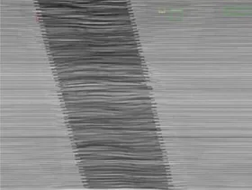 Fig. 4: Typical representation of a splice on a steel cord reinforced belt, by means of a X-ray scan
