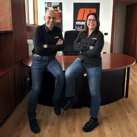 Martin Engineering Italy’s leadership team: Sales Manager Matteo Manghi (left) and Administration  and Accounts Manager Simona Farina (right) (Pictures: ©Martin Engineering)
