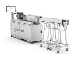 With the new MEGAtex cooling die, Coperion has developed a discharge for its ZSK Food Extruder that makes plant-based HMMA meat substitute manufacturing significantly more flexible and profitable. (Photo: Coperion, Stuttgart Germany)
